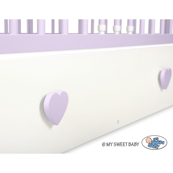 Babybett 120x60cm Lorenzo III weiß/lila mit Schublade MAXI