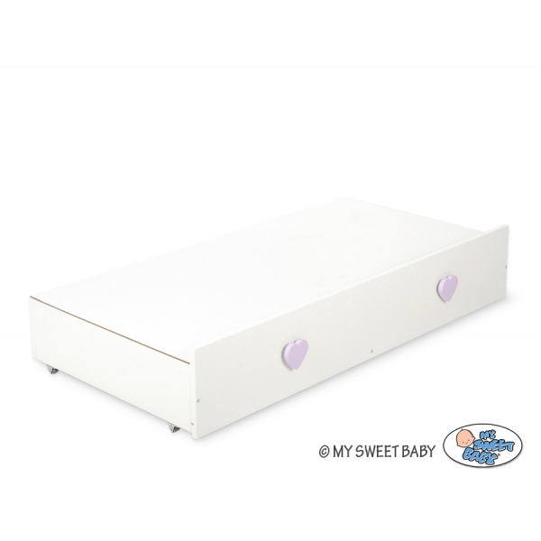 Babybett 120x60cm Lorenzo III weiß/lila mit Schublade MAXI