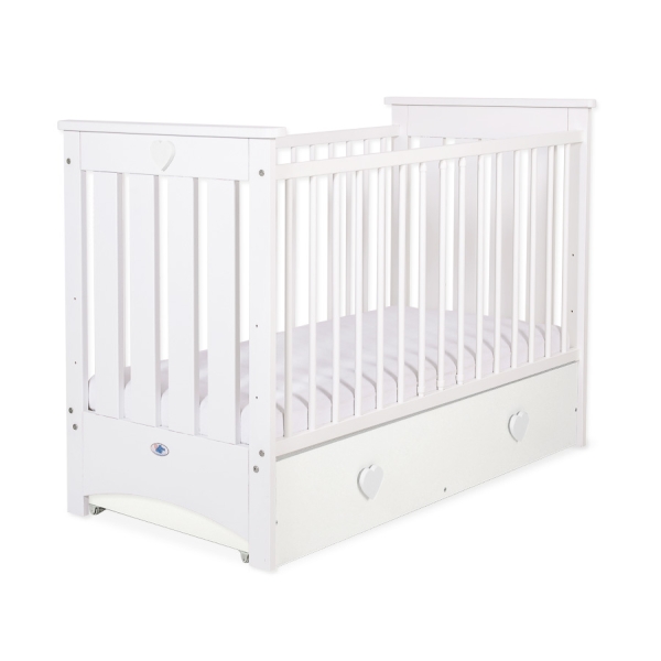 Babybett 120x60cm Lorenzo III weiß mit Schublade MAXI