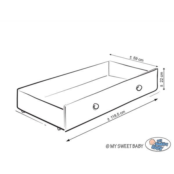 Babybett 120x60cm Lorenzo III weiß mit Schublade MAXI