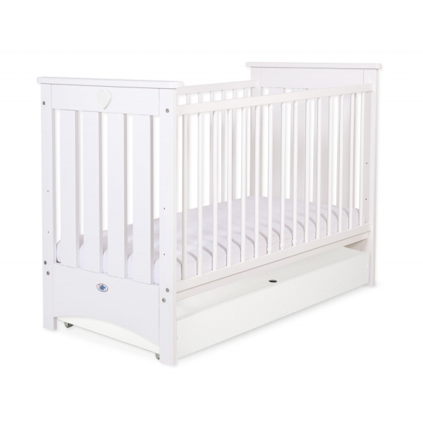Babybett 120x60cm Lorenzo III weiß mit Schublade STANDARD