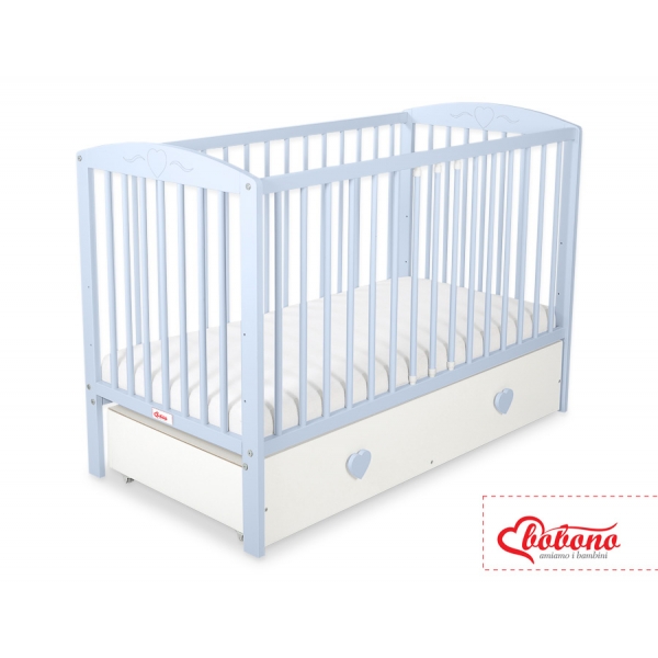 Babybett 120x60cm mit Herzen mit Schublade MAXI