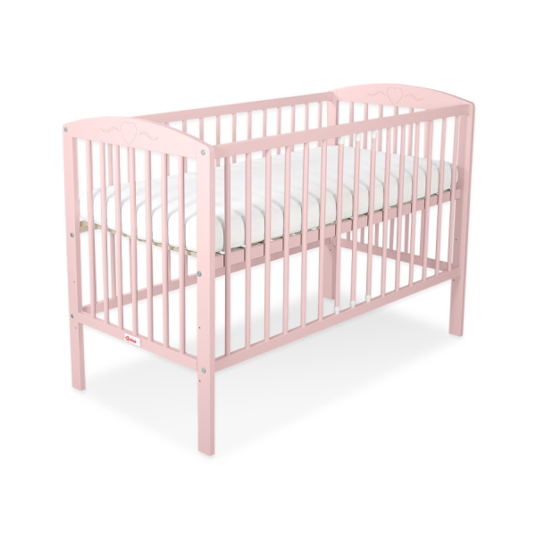 Babybett 120x60cm mit Herzen nr 5003-01 - puderrosa