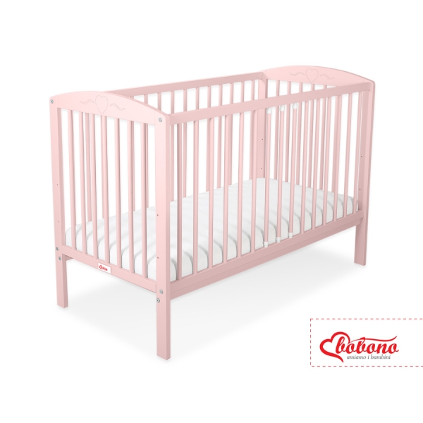 Babybett 120x60cm mit Herzen nr 5003-01 - puderrosa