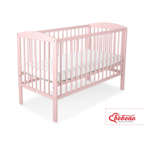 Babybett 120x60cm mit Herzen nr 5003-01 - puderrosa