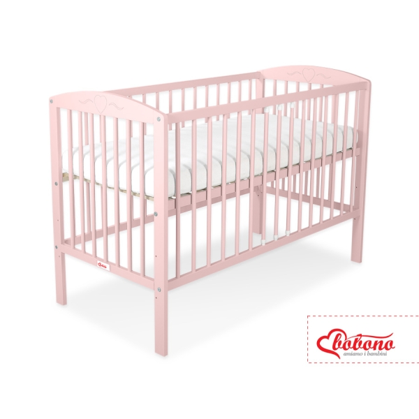 Babybett 120x60cm mit Herzen nr 5003-01 - puderrosa