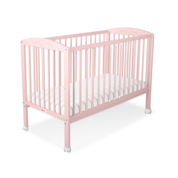 Babybett 120x60cm mit Herzen nr 5003-01 - puderrosa