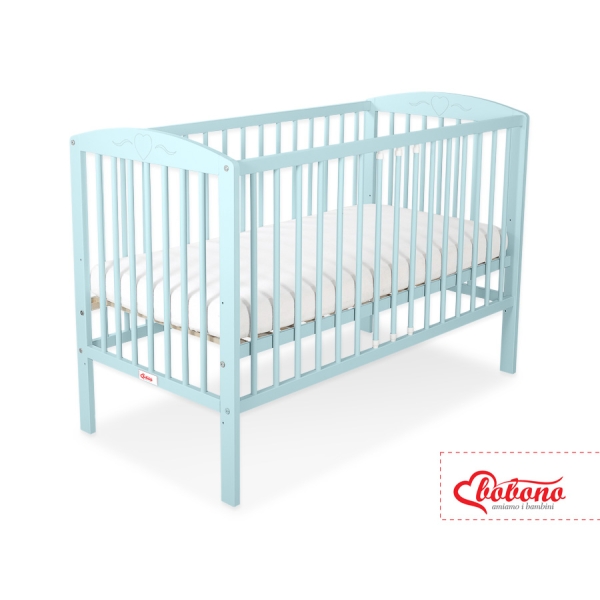 Babybett 120x60cm mit Herzen nr 5003-02 - minze