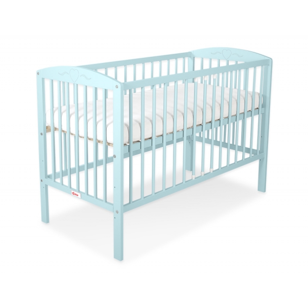 Babybett 120x60cm mit Herzen nr 5003-02 - minze