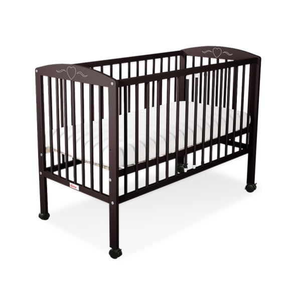 Babybett 120x60cm mit Herzen nr 5003-04 - braun
