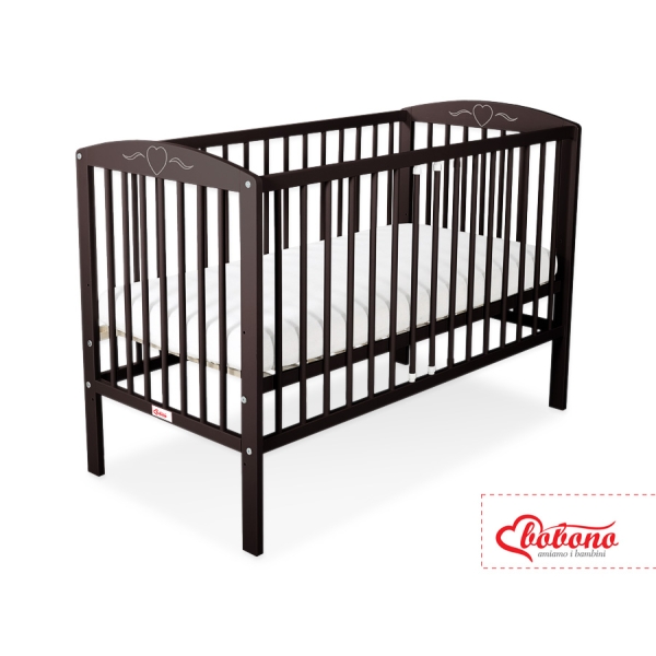 Babybett 120x60cm mit Herzen nr 5003-04 - braun