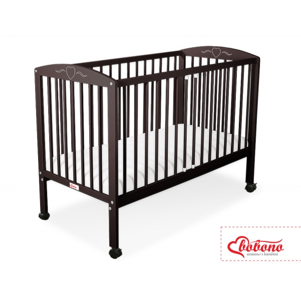 Gittebett mit Rollen Braun Matratze Kokos-Schaumstoff-Buchweizen