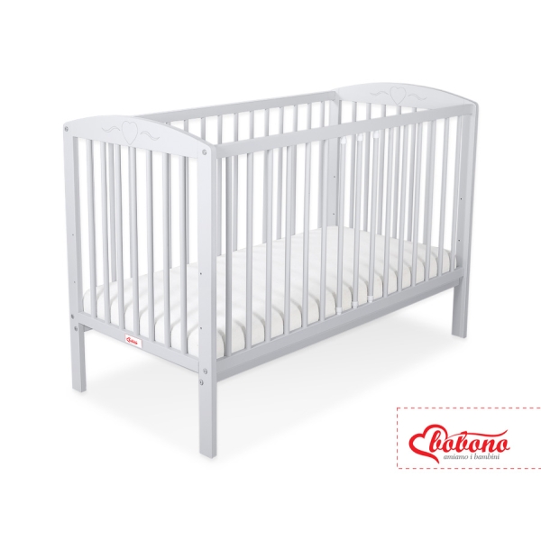 Babybett 120x60cm mit Herzen nr 5003-06 - grau