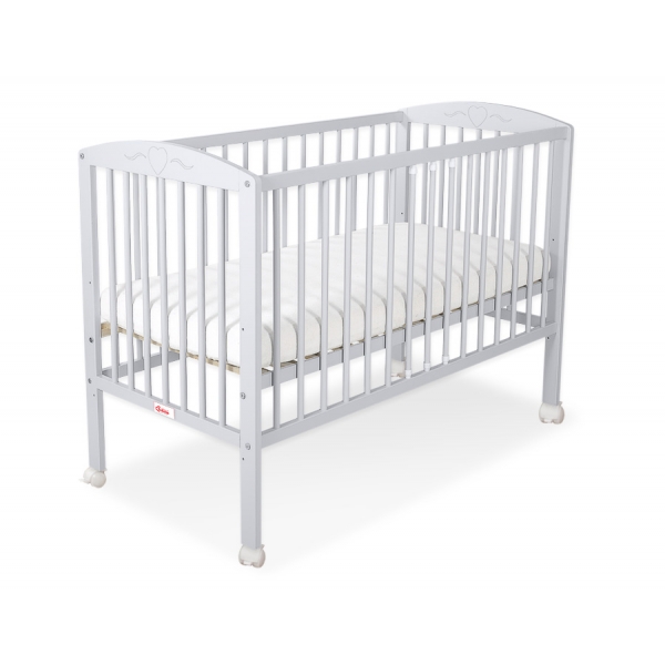 Babybett 120x60cm mit Herzen nr 5003-06 - grau