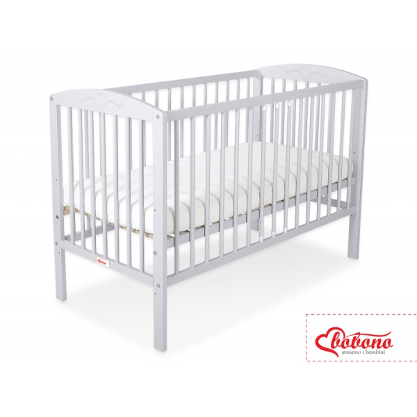 Babybett 120x60cm mit Herzen nr 5003-06 - grau