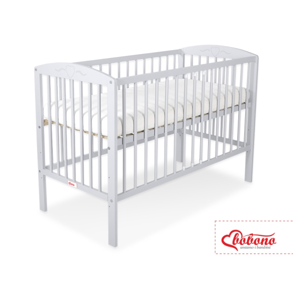 Babybett 120x60cm mit Herzen nr 5003-06 - grau