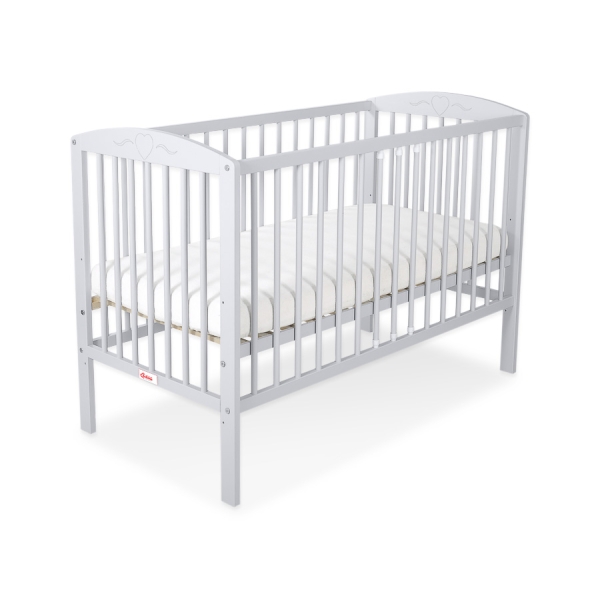 Babybett 120x60cm mit Herzen nr 5003-06 - grau