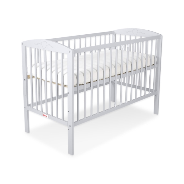 Babybett 120x60cm mit Herzen nr 5003-06 - grau