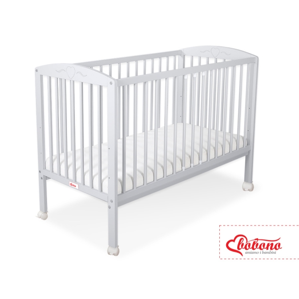Babybett 120x60cm mit Herzen nr 5003-06 - grau