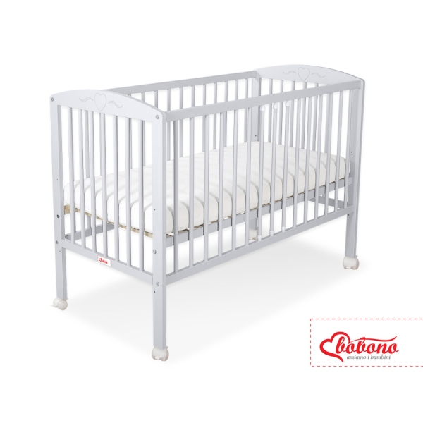 Babybett 120x60cm mit Herzen nr 5003-06 - grau