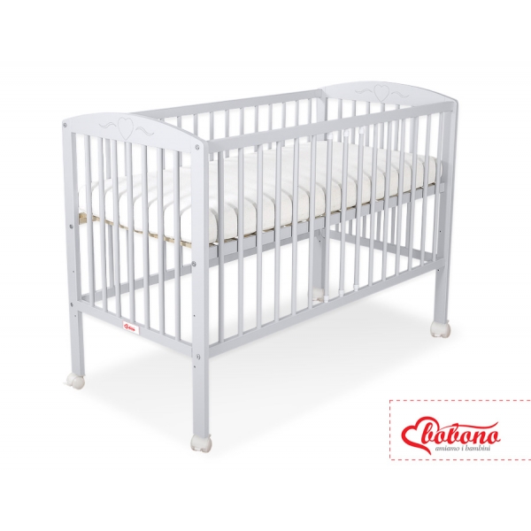 Babybett 120x60cm mit Herzen nr 5003-06 - grau