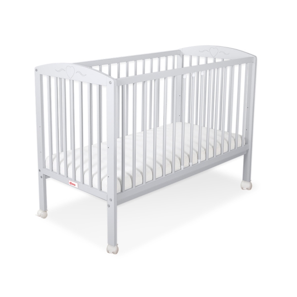 Babybett 120x60cm mit Herzen nr 5003-06 - grau