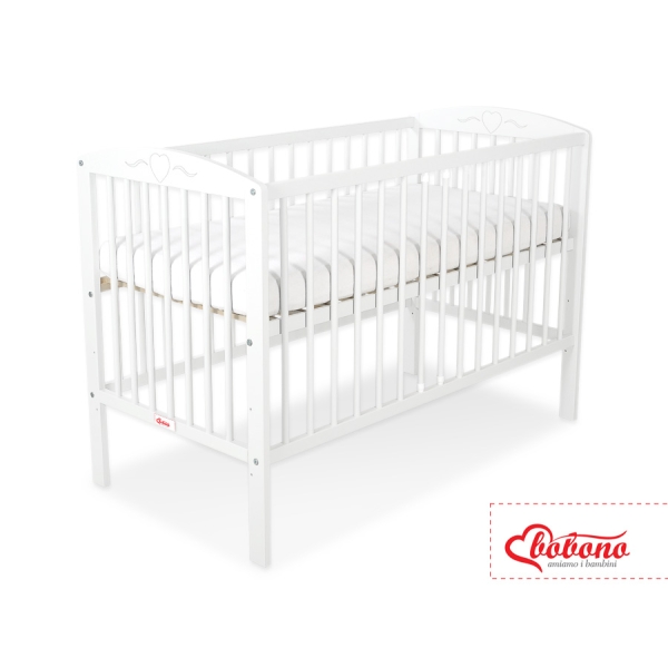 Babybett 120x60cm mit Herzen nr 5003-07 - Weiß