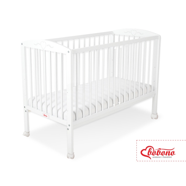 Babybett 120x60cm mit Herzen nr 5003-07 - Weiß