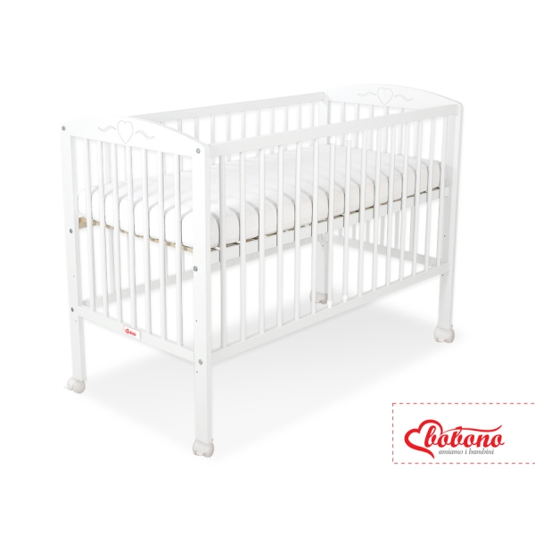 Babybett 120x60cm mit Herzen nr 5003-07 - Weiß