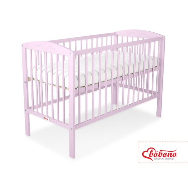 Babybett 120x60cm mit Herzen nr 5003-08 - rosa
