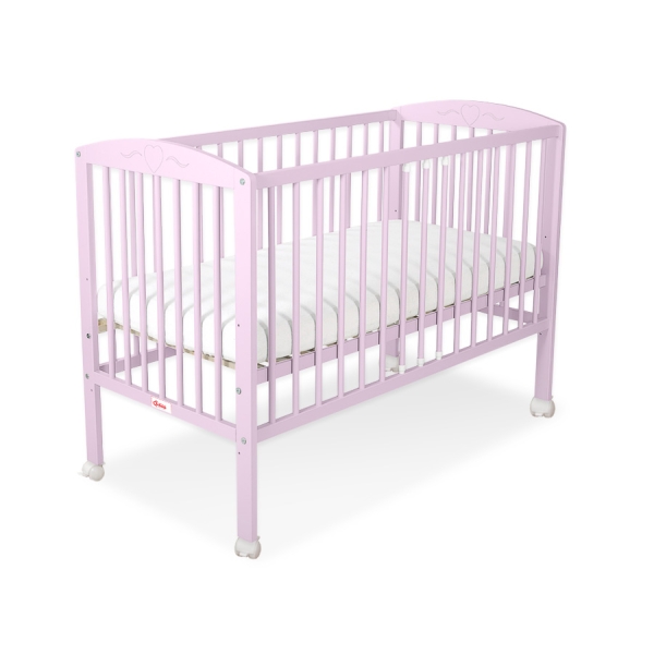 Babybett 120x60cm mit Herzen nr 5003-08 - rosa