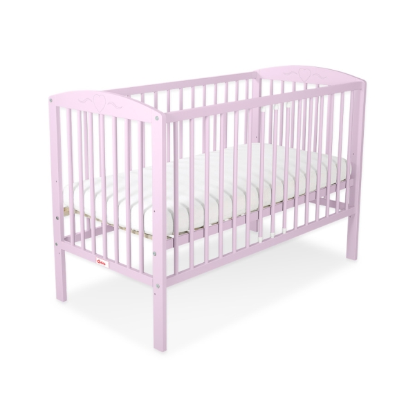 Babybett 120x60cm mit Herzen nr 5003-08 - rosa