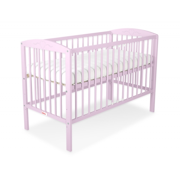 Babybett 120x60cm mit Herzen nr 5003-08 - rosa