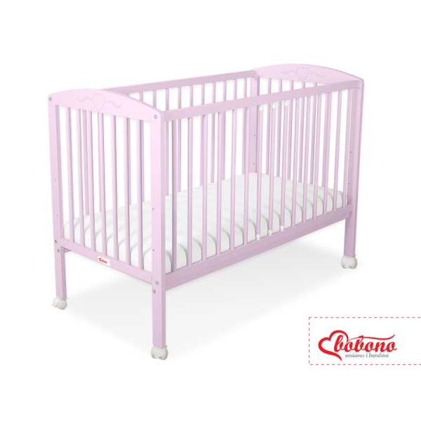 Babybett 120x60cm mit Herzen nr 5003-08 - rosa