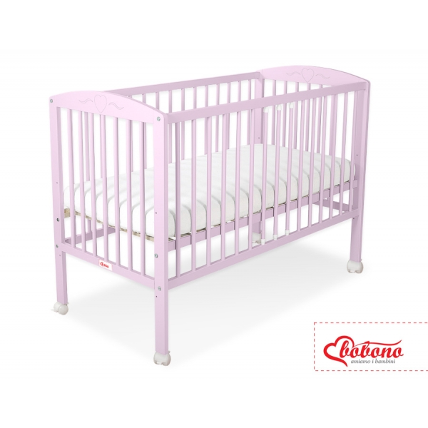 Babybett 120x60cm mit Herzen nr 5003-08 - rosa