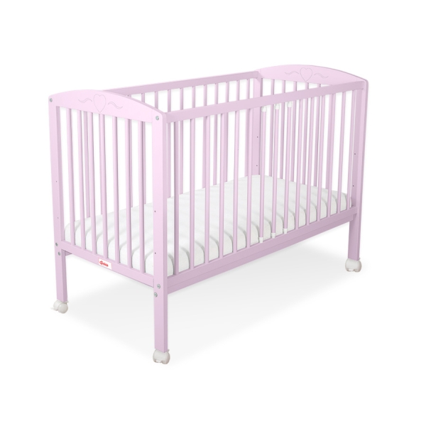 Babybett 120x60cm mit Herzen nr 5003-08 - rosa