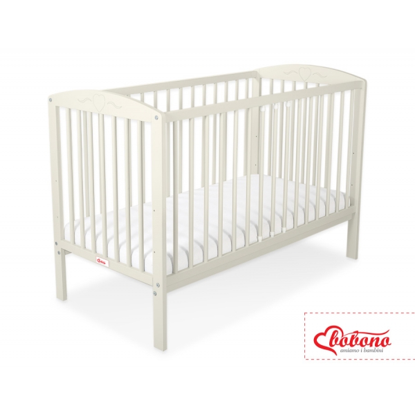 Babybett 120x60cm mit Herzen nr 5003-10 - creme