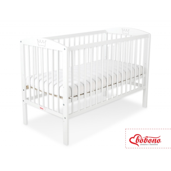 Babybett 120x60cm mit Krone wiess