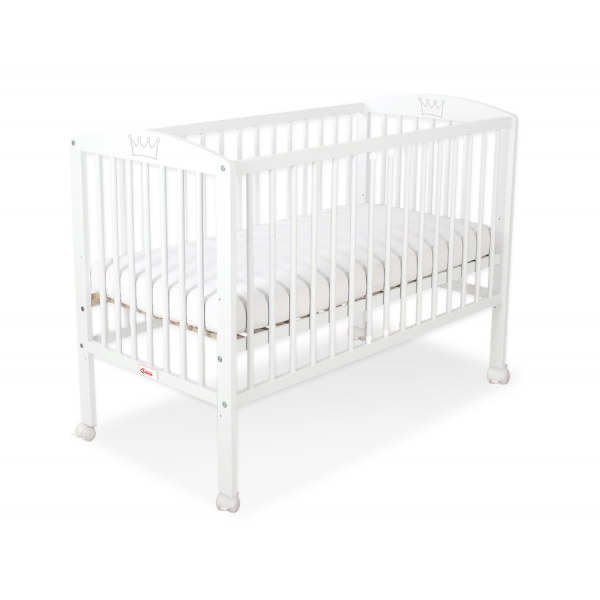 Babybett 120x60cm mit Krone wiess