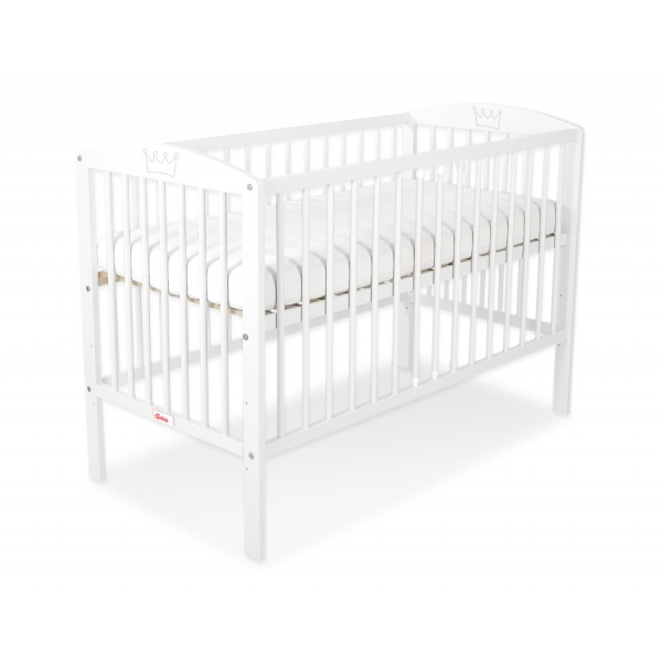 Babybett 120x60cm mit Krone wiess