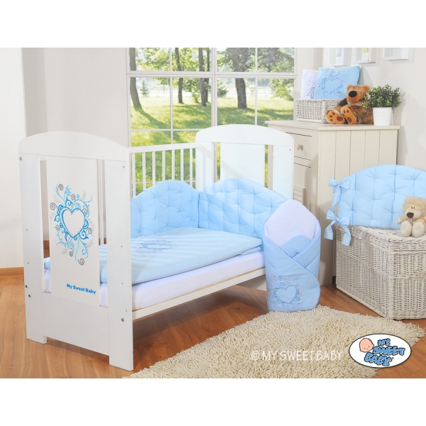 Babybett Bettwäsche 90x120 100x135 Set 2-tlg - Chic hell blau