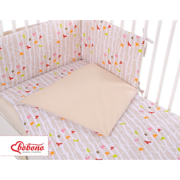 Babybett Bettwäsche Set 2-tlg -  Bäume beige