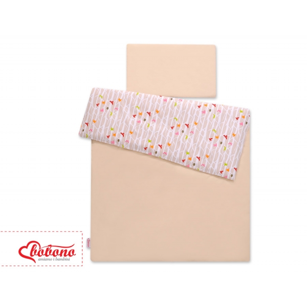 Babybett Bettwäsche Set 2-tlg -  Bäume beige