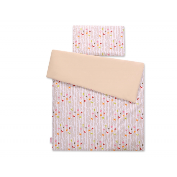 Babybett Bettwäsche Set 2-tlg -  Bäume beige