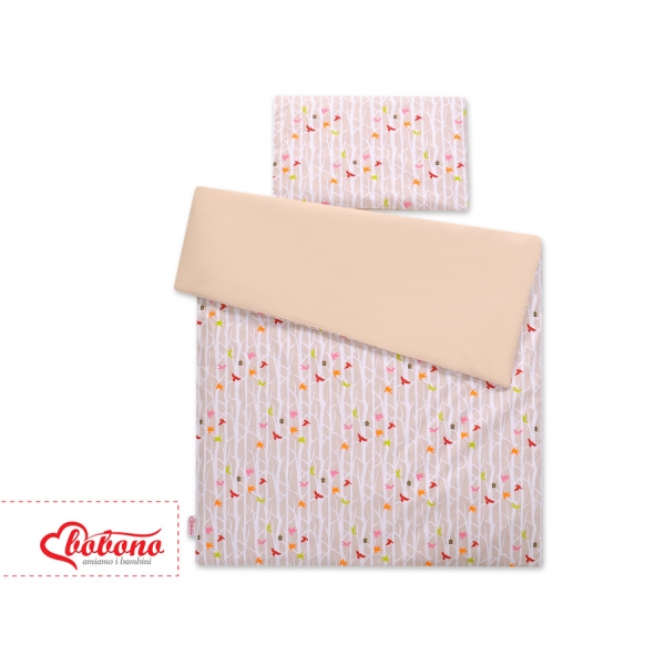 Babybett Bettwäsche Set 2-tlg -  Bäume beige