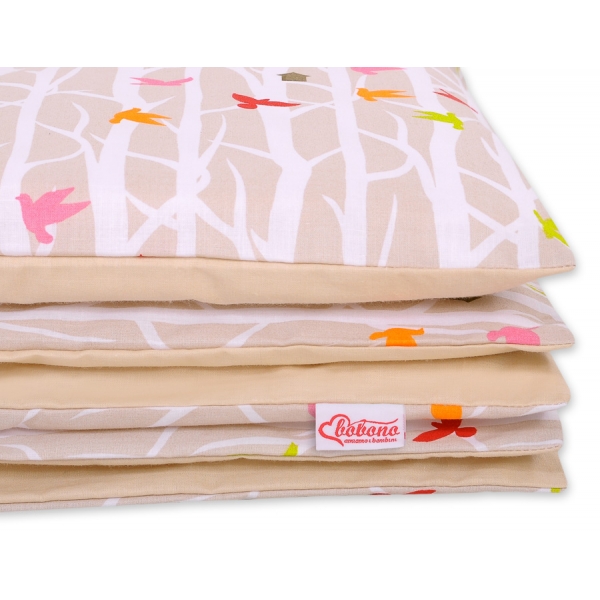 Babybett Bettwäsche Set 2-tlg -  Bäume beige