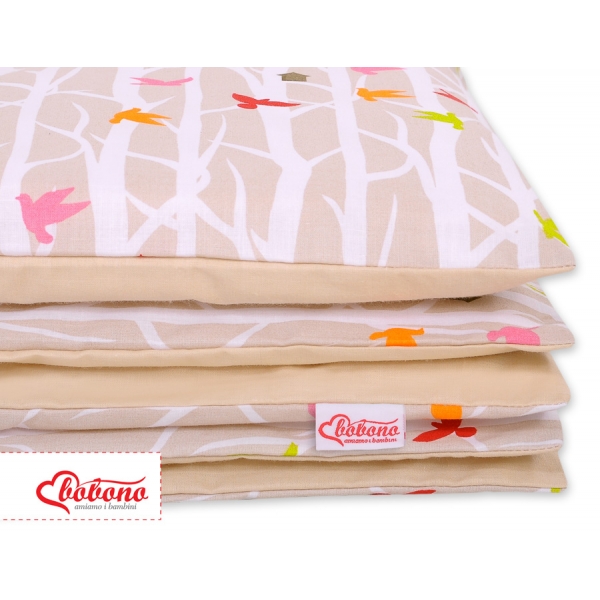 Babybett Bettwäsche Set 2-tlg -  Bäume beige