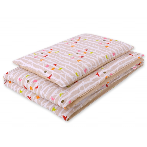 Babybett Bettwäsche Set 2-tlg -  Bäume beige