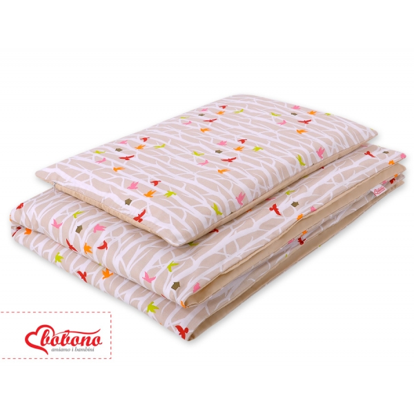 Babybett Bettwäsche Set 2-tlg -  Bäume beige