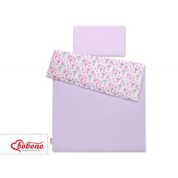 Babybett Bettwäsche Set 2-tlg 100x135cm Mini -   ballerinas lila